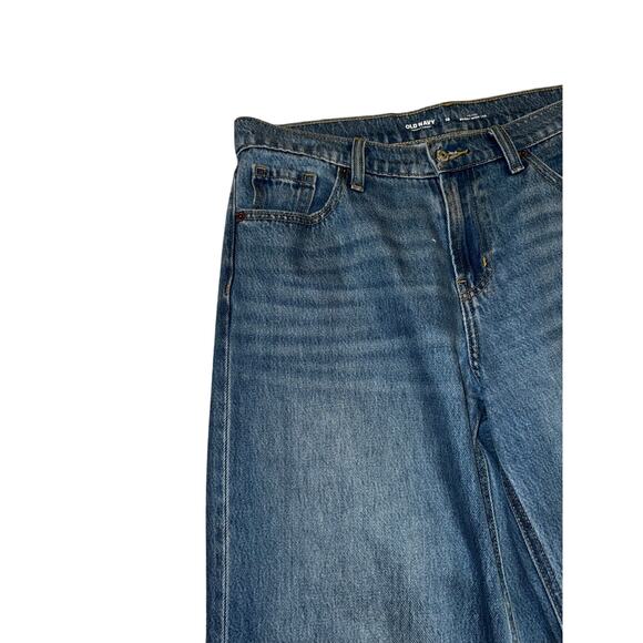 Old Navy Baggy Wide Leg Mid Rise Denim Jeans Lyocell Cotton Size 10 - Picture 3 of 8